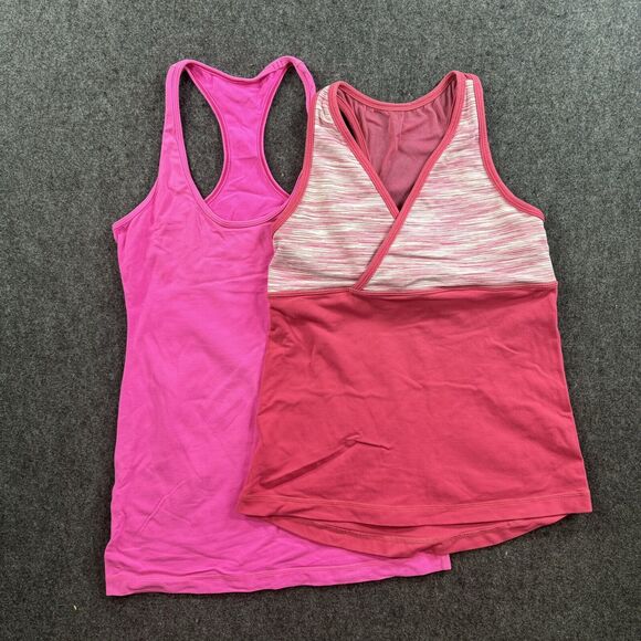 Lululemon Tank Top Women’s 8 Pink Racerback Lot Of 2 Athletic - Picture 1 of 10